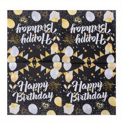 20pcs Happy Birthday Wood Pulp Face Tissue Colorful Printed Napkin