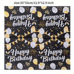 20pcs Happy Birthday Wood Pulp Face Tissue Colorful Printed Napkin