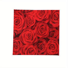 20pcs Red Rose Flower Printed Napkin Festive Party Decoration Wood Pulp Tissue