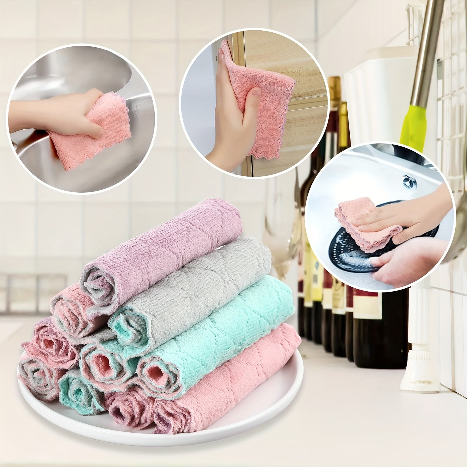 10pcs Small Dishwashing Towels Kitchen Dishcloths Rag 23 13