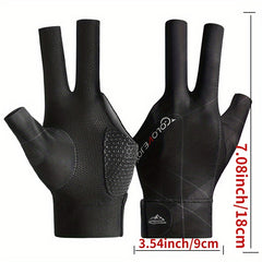Pro Billiard Gloves Light & Breathable 3-Finger Fingerless Non-slip Glove