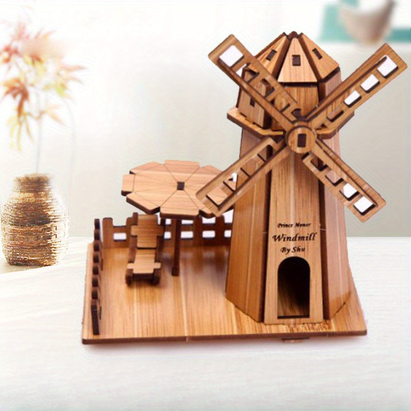 DIY 3D Windmill Puzzle Educational Toy Gift Birthday