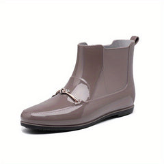 Chain Decor PVC Solid Rain Boots Non Slip Water Shoes