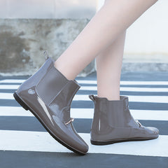 Chain Decor PVC Solid Rain Boots Non Slip Water Shoes