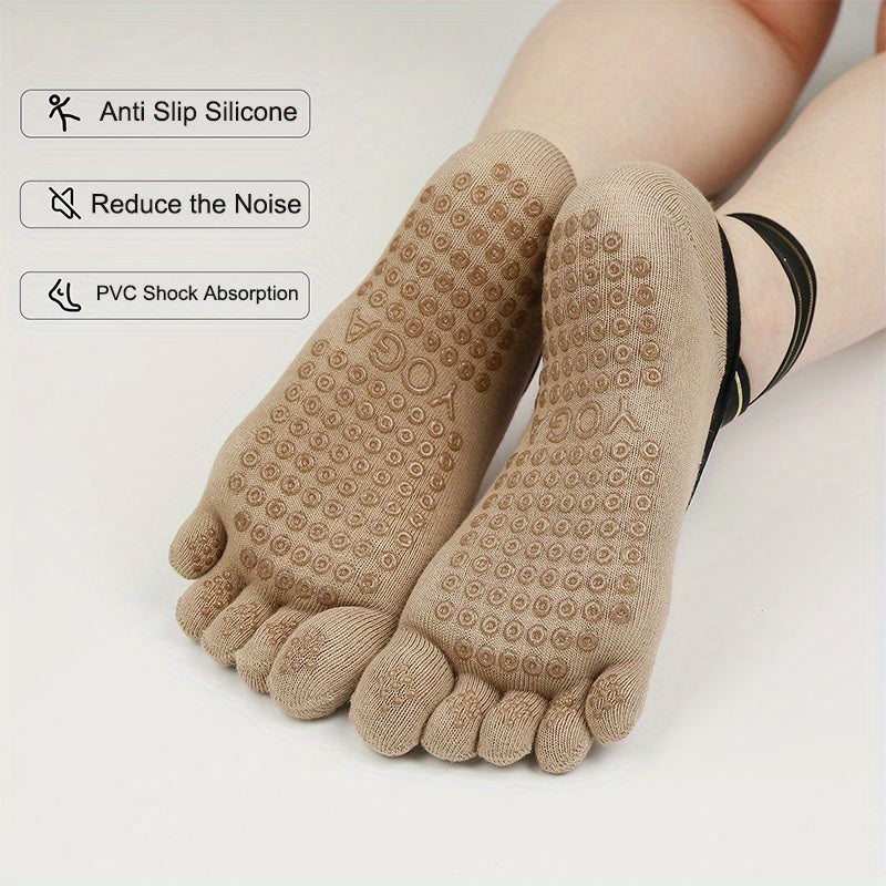 Women's Yoga Socks Non Slip Grips And Straps Perfect For Pilates