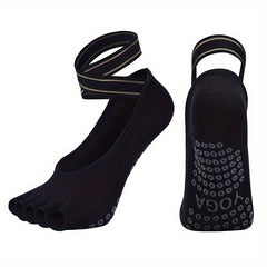 Women's Yoga Socks Non Slip Grips And Straps Perfect For Pilates