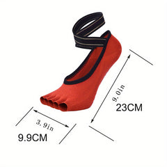Women's Yoga Socks Non Slip Grips And Straps Perfect For Pilates