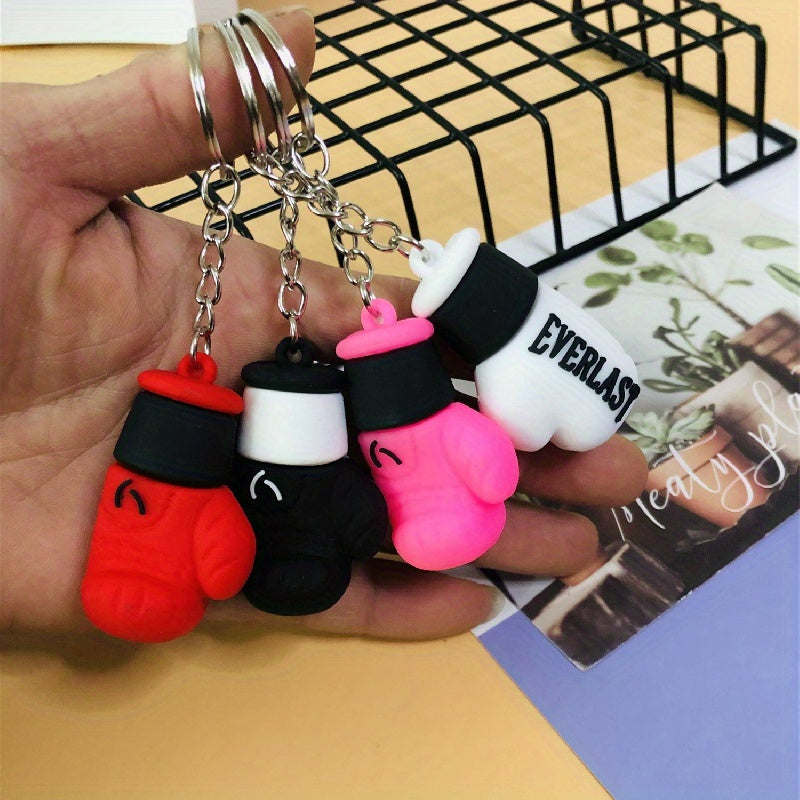 Creative Pvc Boxing Gloves Keychain Keyring Bag Ornament Pendant