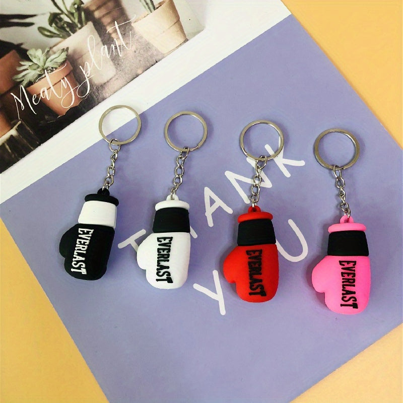 Creative Pvc Boxing Gloves Keychain Keyring Bag Ornament Pendant