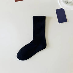 5pairs Casual Plain Socks Breathable Comfy Crew Socks For Men Women