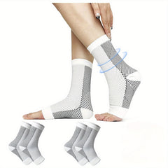 2 Pairs Toeless Compression Socks & Ankle Sleeves