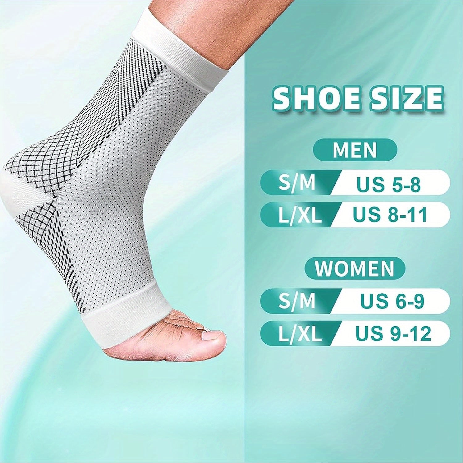 2 Pairs Toeless Compression Socks & Ankle Sleeves