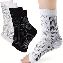 2 Pairs Toeless Compression Socks & Ankle Sleeves