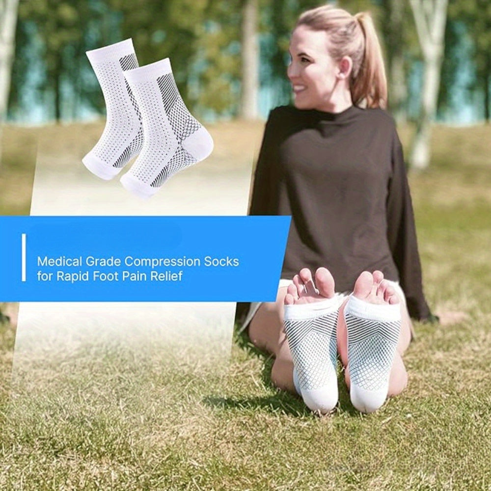 2 Pairs Toeless Compression Socks & Ankle Sleeves