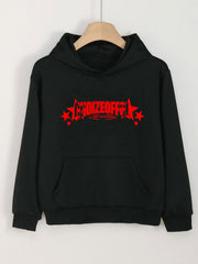 Girls' Letter Print Hoodies With Pocket Pullover For Spring Fall Sports Gift