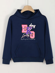 Girls Cartoon EKG Hooded Sweatshirt - Spring/Autumn