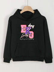 Girls Cartoon EKG Hooded Sweatshirt - Spring/Autumn
