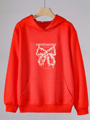 Girls Cartoon Bow Tie Hooded Sweatshirt for Spring