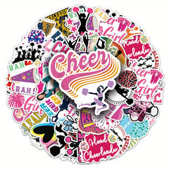 50pcs Cheerleading Stickers Laptop Skateboard Guitar Phone Travel