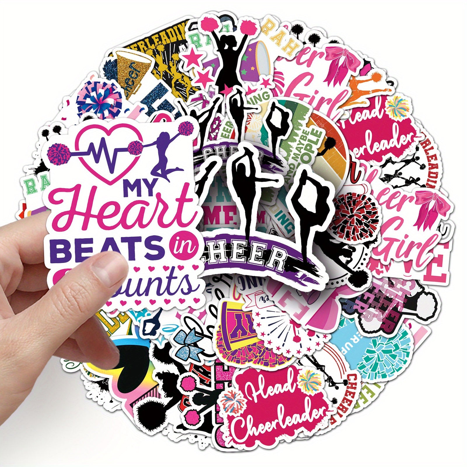 50pcs Cheerleading Stickers Laptop Skateboard Guitar Phone Travel