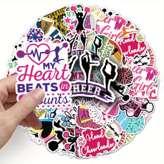 50pcs Cheerleading Stickers Laptop Skateboard Guitar Phone Travel