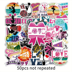 50pcs Cheerleading Stickers Laptop Skateboard Guitar Phone Travel