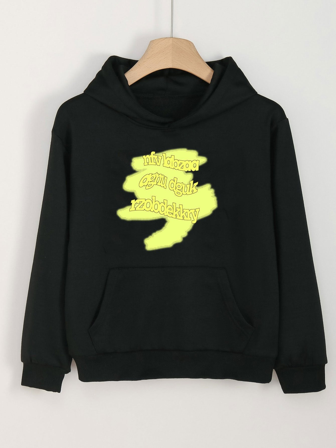 Girls Cartoon Alphabets Pattern Hooded Sweatshirt for Outdoor Activities