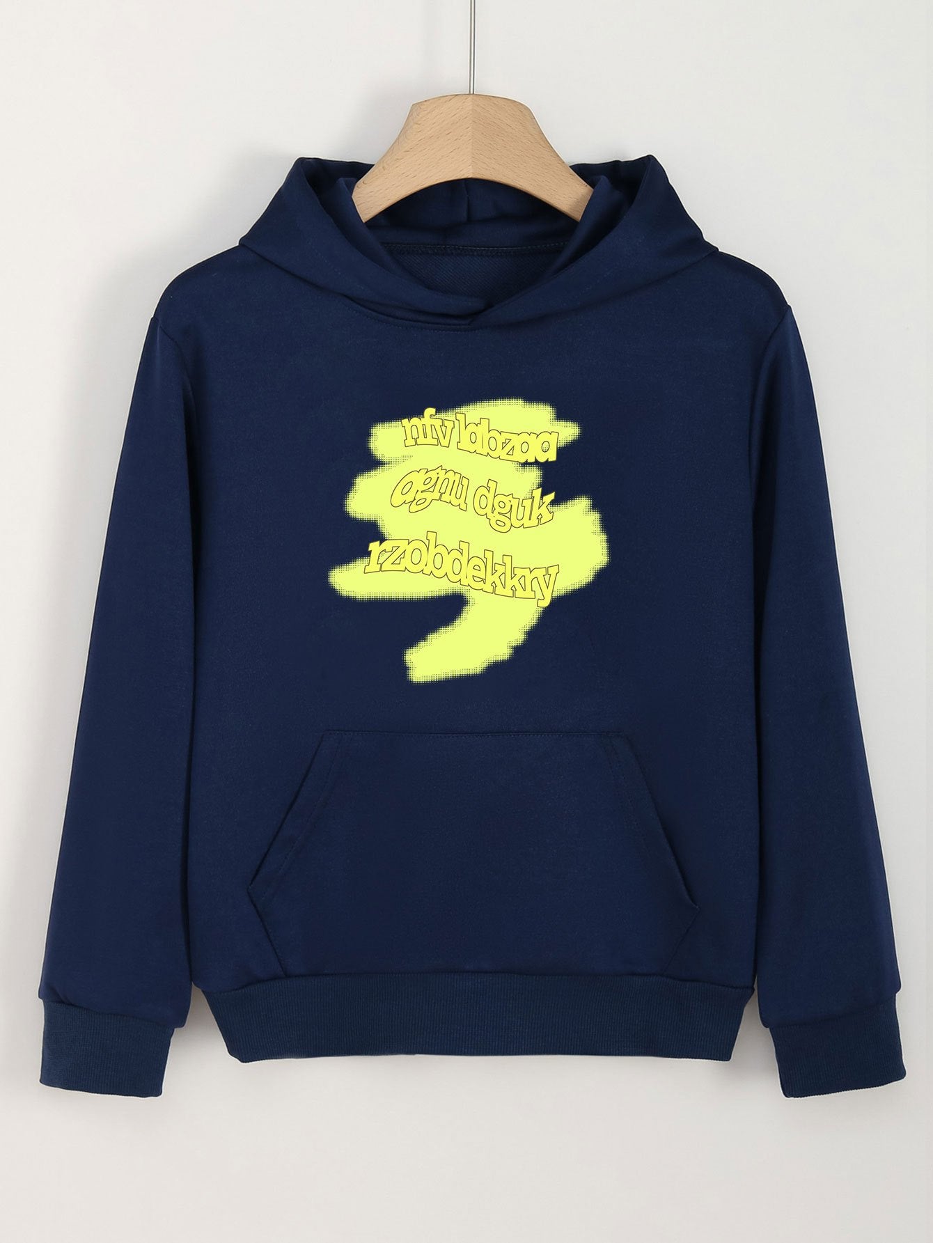 Girls Cartoon Alphabets Pattern Hooded Sweatshirt for Outdoor Activities