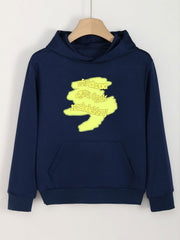 Girls Cartoon Alphabets Pattern Hooded Sweatshirt for Outdoor Activities
