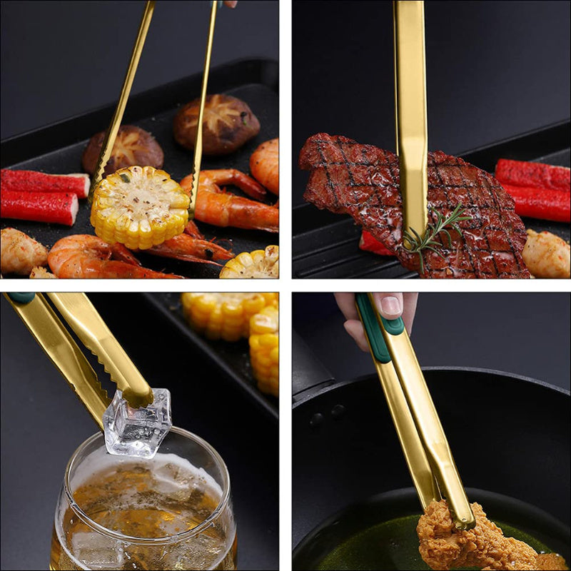 Stainless Steel Food Clip Kitchen BBQ Hot Pot Clip 4-Sizes