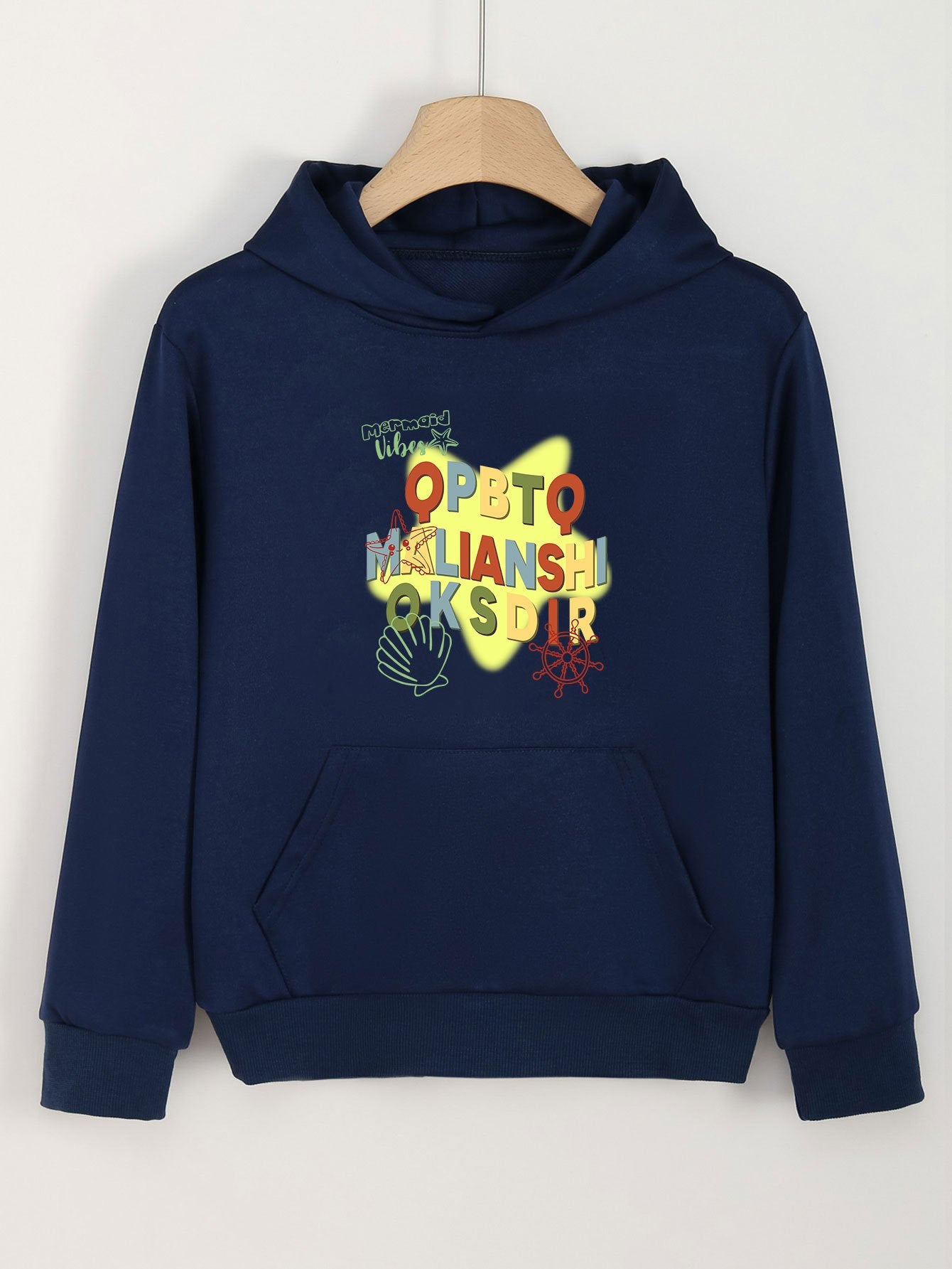 Girls Cartoon Alphabet Hoodie for Spring Autumn