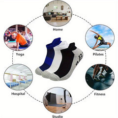 2 Pairs Non-Slip Soccer Socks Athletic Ankle Socks
