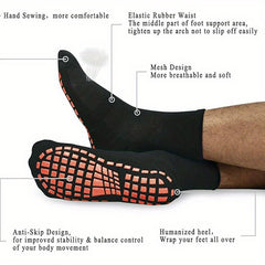 Men's Oversized Non Slip Socks With Grips Yoga Pilates Slipper Socks