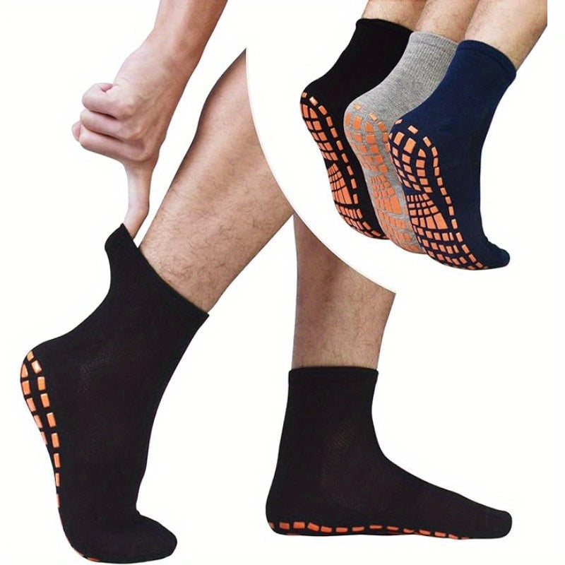 Men's Oversized Non Slip Socks With Grips Yoga Pilates Slipper Socks