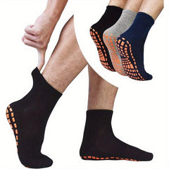 Men's Oversized Non Slip Socks With Grips Yoga Pilates Slipper Socks
