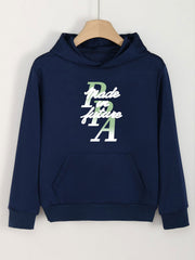 Girls PPA Pattern Hooded Sweatshirt for Outdoor Activities