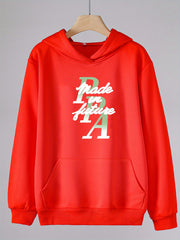 Girls PPA Pattern Hooded Sweatshirt for Outdoor Activities
