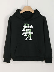 Girls PPA Pattern Hooded Sweatshirt for Outdoor Activities