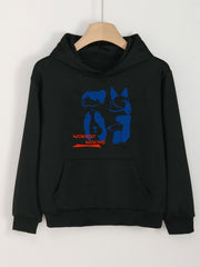 Girls' Puppy Graphic Hoodies Pullover Spring Fall Sports Gift