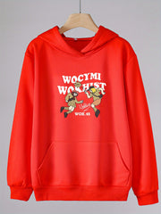 Girls Cartoon Two Girls Pattern Long Sleeve Hooded Sweatshirt Pullover