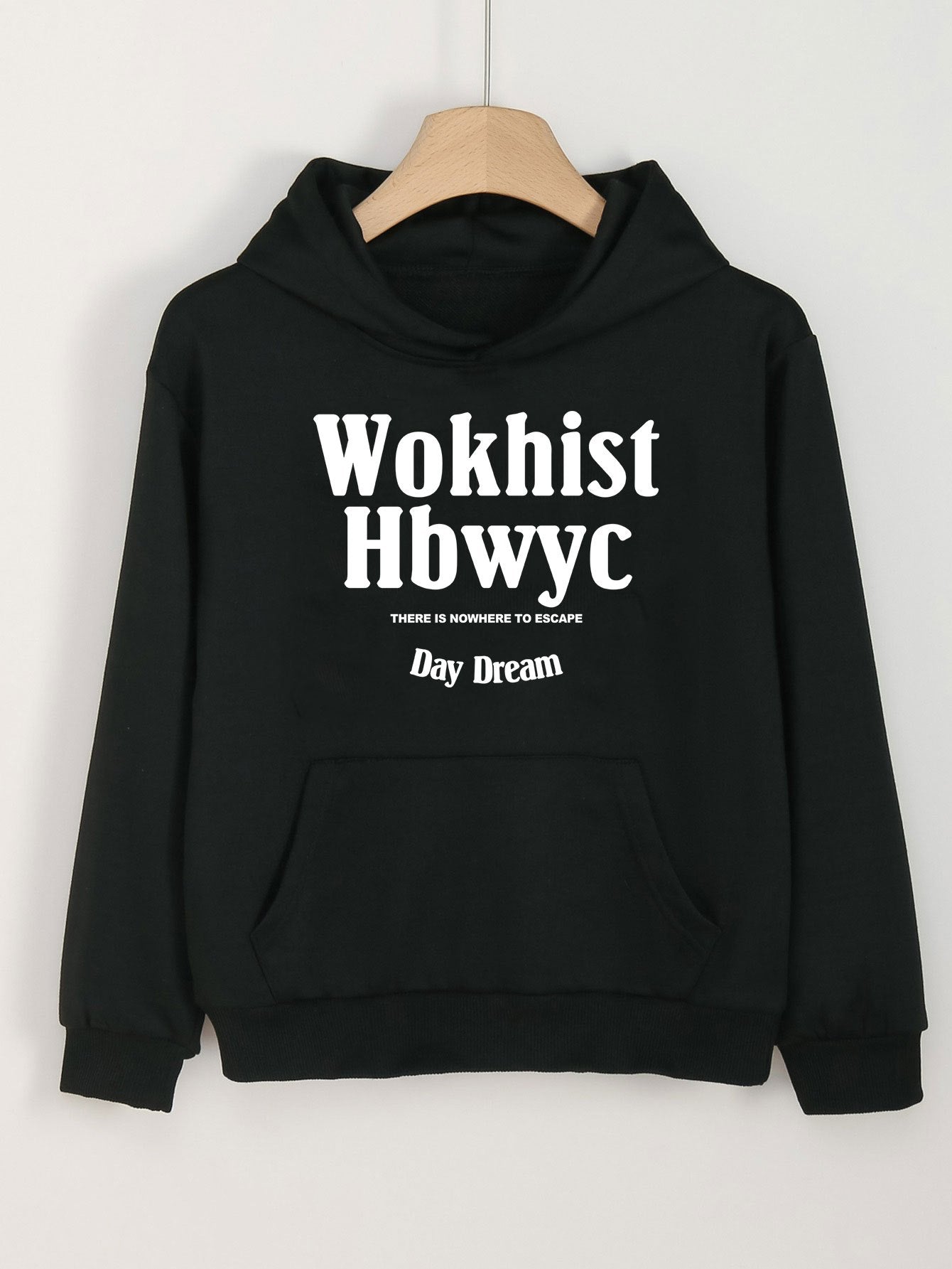 Girls Wokhist Hbwyc Pattern Hooded Sweatshirt For Spring And Autumn