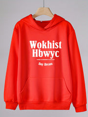 Girls Wokhist Hbwyc Pattern Hooded Sweatshirt For Spring And Autumn