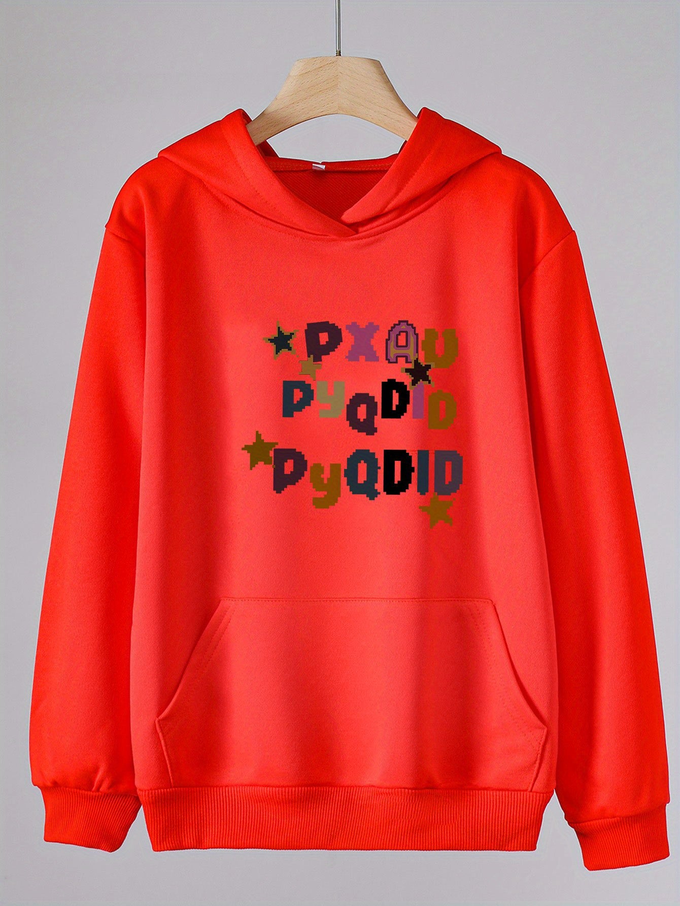 Girls Cartoon Alphabet Hoodie for Spring and Autumn