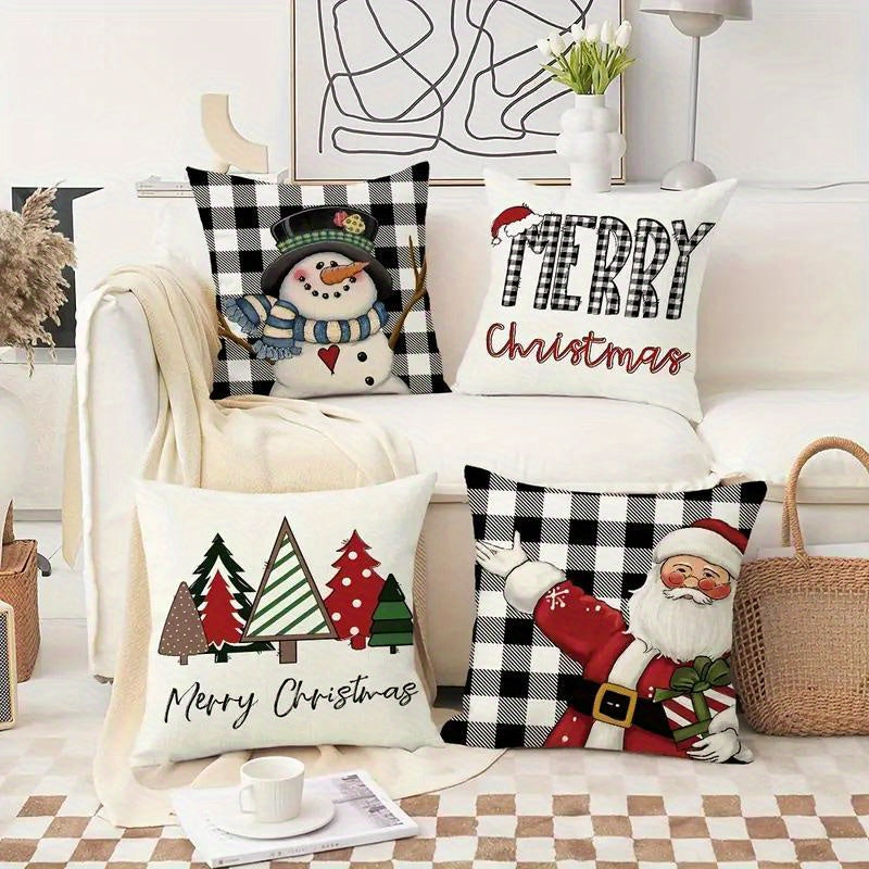 4pcs Christmas Throw Pillow Case 45 72 45 Christmas Ornaments Decorative Pillow