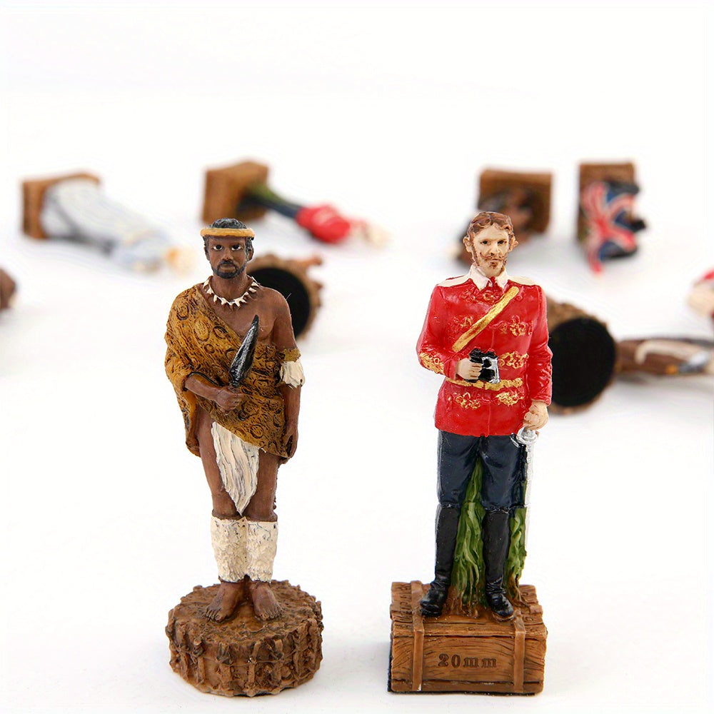 3D Character Theme Chess Set with PU Leather Board and Resin Pieces