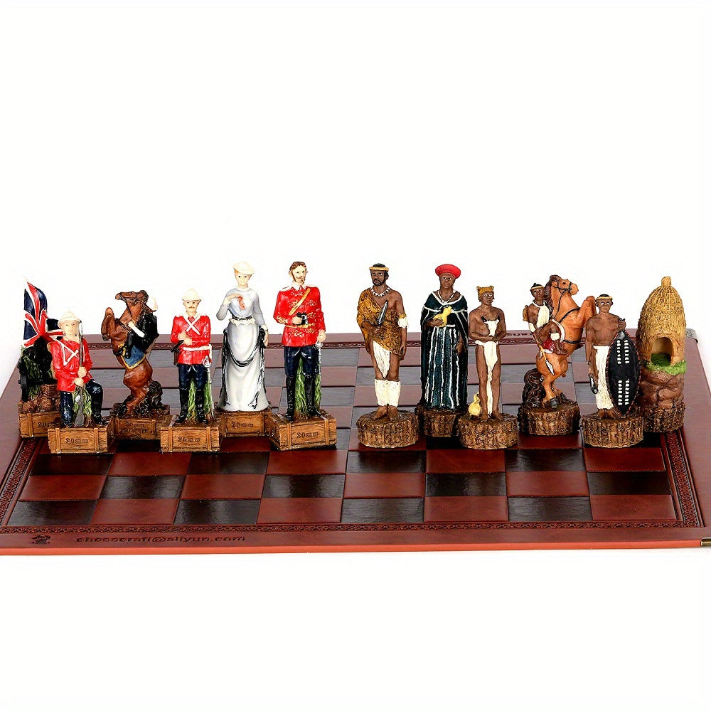 3D Character Theme Chess Set with PU Leather Board and Resin Pieces