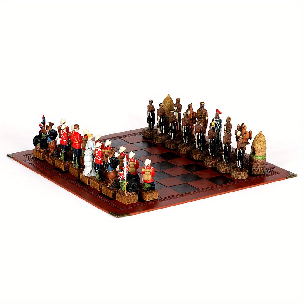 3D Character Theme Chess Set with PU Leather Board and Resin Pieces