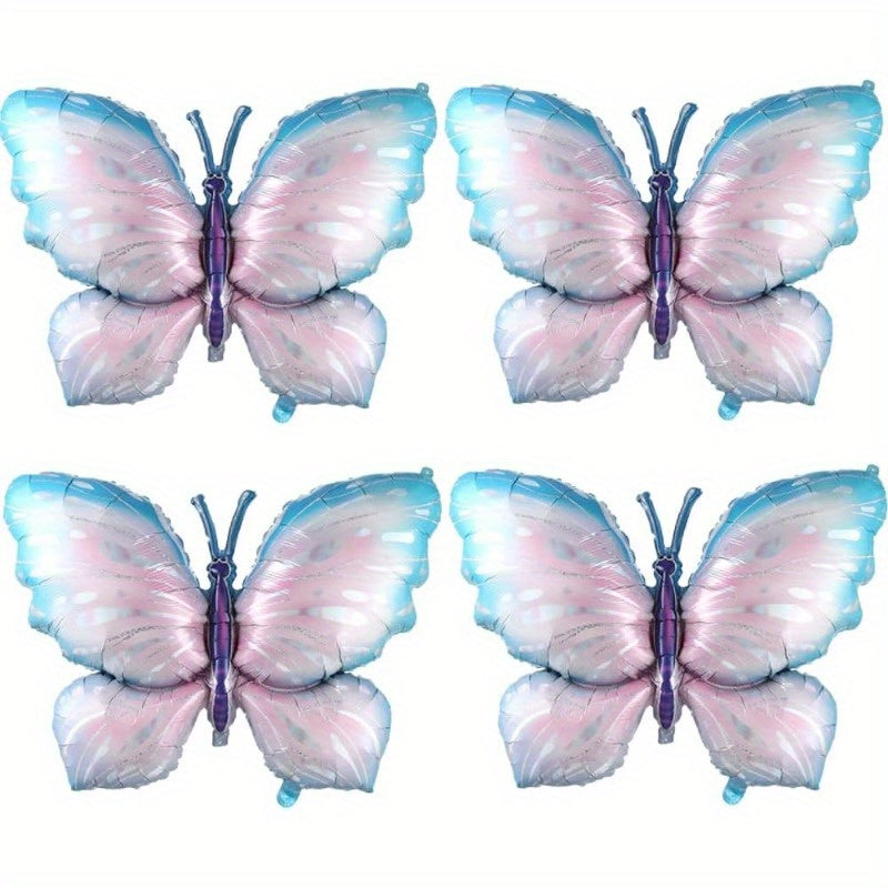 4pcs Butterfly Balloon 101.6cm Pink Purple Foil Polyester Film Balloon