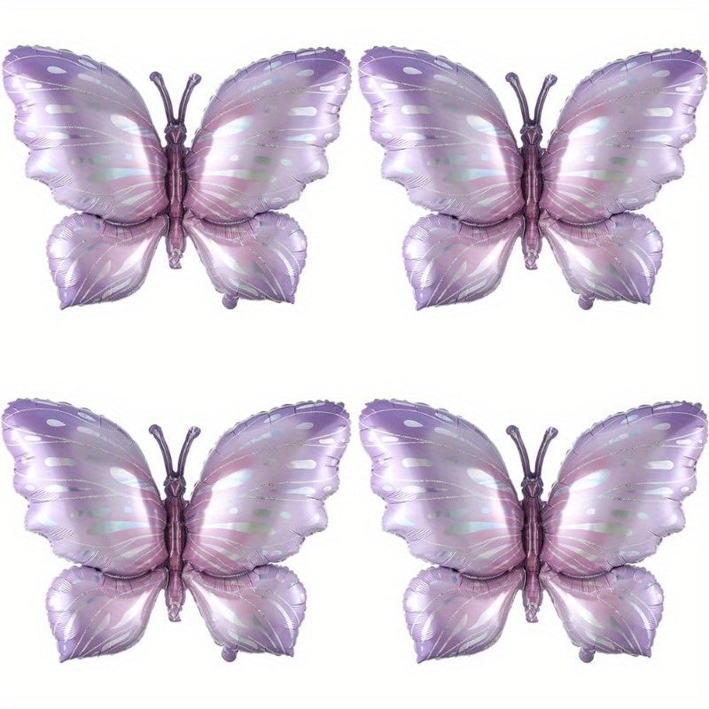 4pcs Butterfly Balloon 101.6cm Pink Purple Foil Polyester Film Balloon