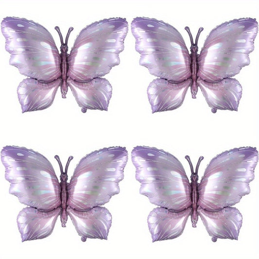 4pcs Butterfly Balloon 101.6cm Pink Purple Foil Polyester Film Balloon